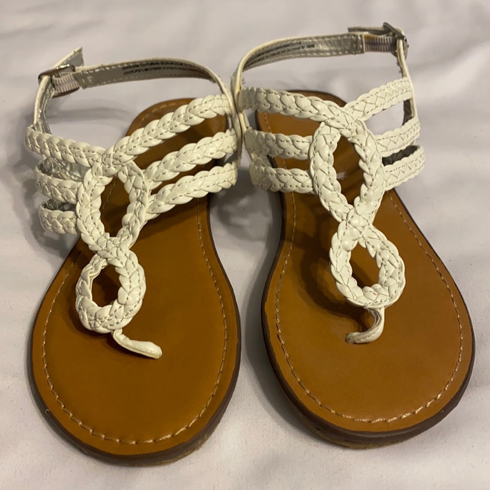 Wonder Nation Girls white sandals